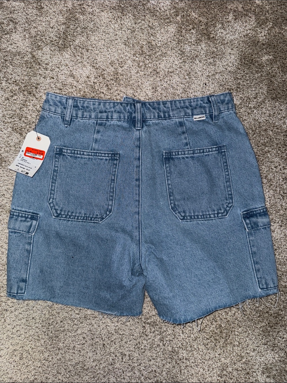 Billabong Women's Light Blue Denim Cargo Shorts - Picture 2 of 2
